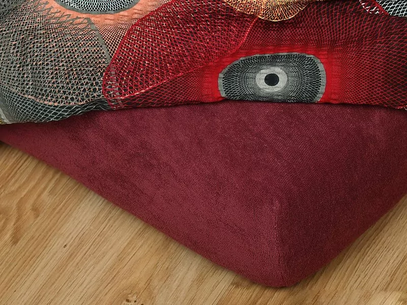 Prostěradla froté - bordó - 160/200/20