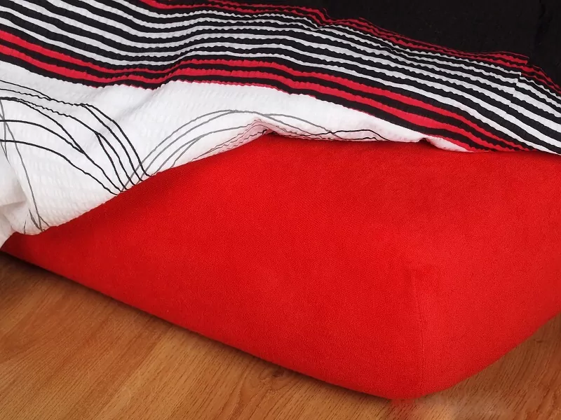 Prostěradla froté - červená - 180/220/20