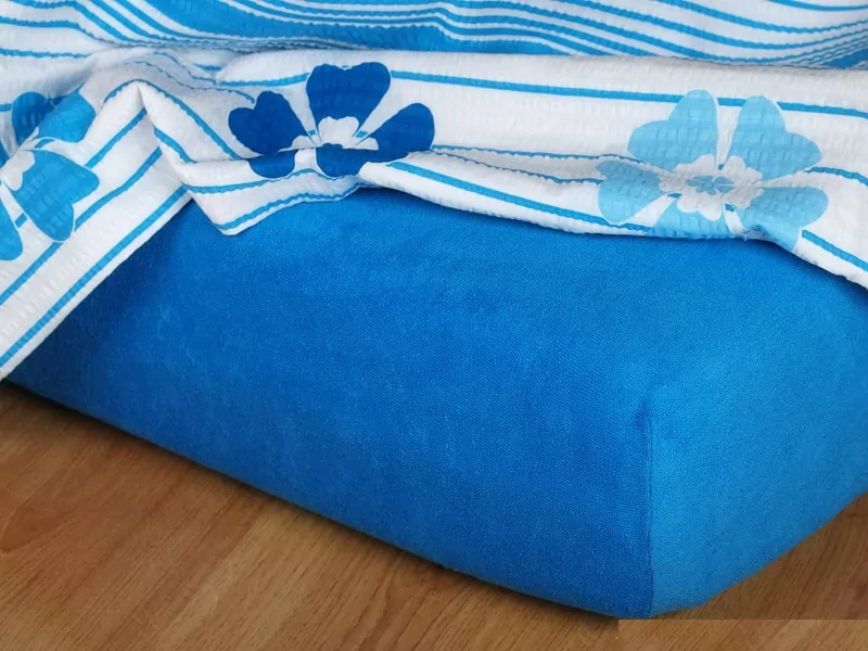 Prostěradla froté - modř královská - 180/220/20