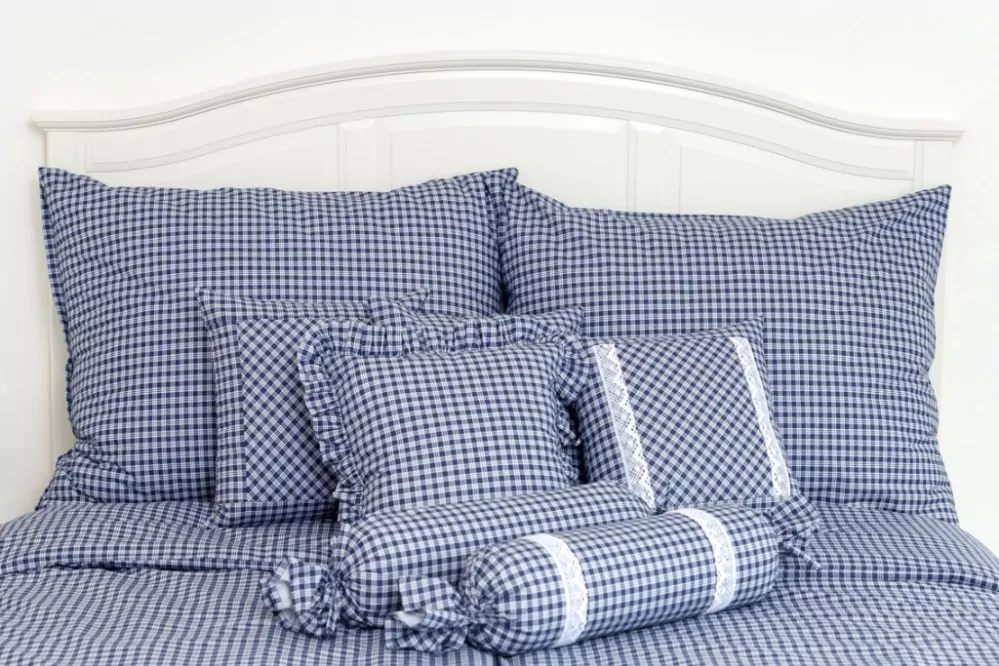 Krepové povlečení MODRÁ KOSTIČKA pozitiv - 1x 240/200, 2x 70/90