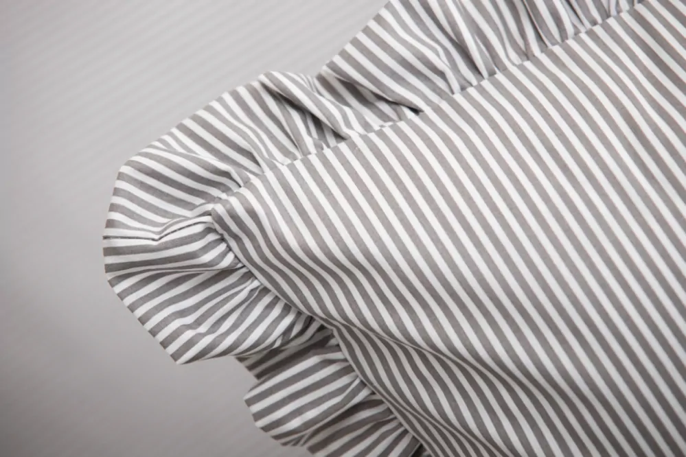 Krepové povlečení ŠEDÝ DROBNÝ PROUŽEK - 1x 220/200 + 2x 70/90