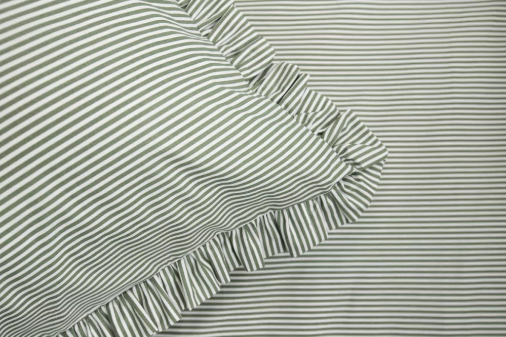 Bavlněné povlečení OLIVOVÝ PROUŽEK - 1x 140/220 + 1x 70/90