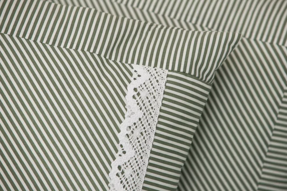 Bavlněné povlečení OLIVOVÝ PROUŽEK - 1x 140/220 + 1x 70/90