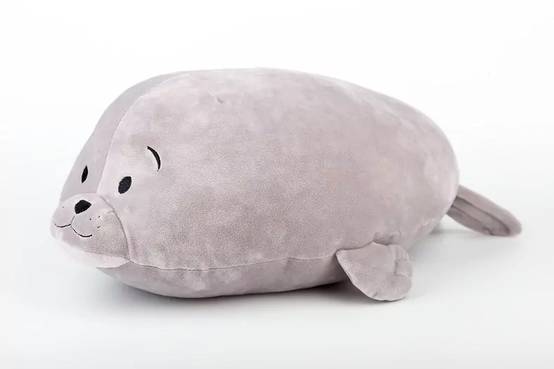 Polštářek, plyšák mikrospandex Tuleň šedý - 55cm