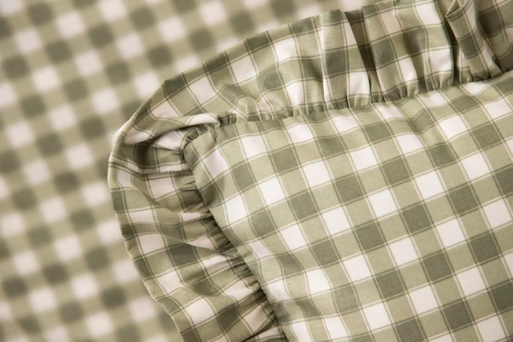 Krepový povlak PROVENCE / zelená kostka - 70/90