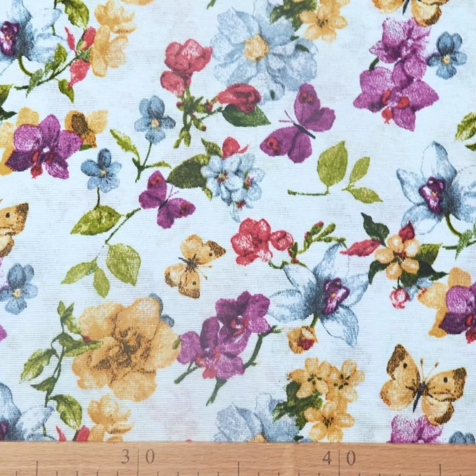 Ubrusy, běhouny směsová bavlna - Motýlí zahrada 