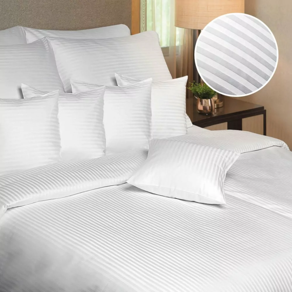 Ložní souprava damašek atlas grádl - proužek 1cm - 1x 240/200 + 2x 70/90