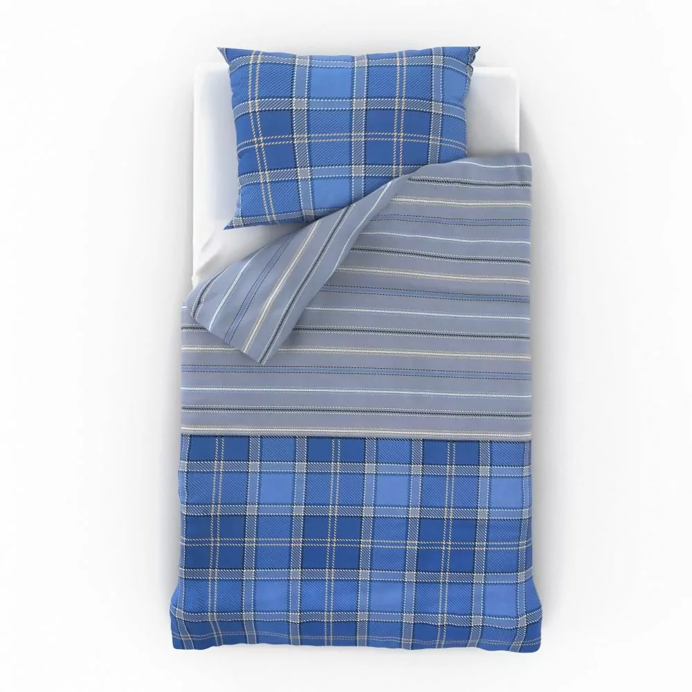 Bavlněné povlečení DELUX CAMPUS modrý - 240x200 + 2ks 70x90