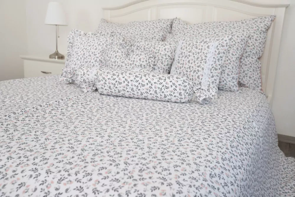 Bavlněné povlečení HERBARIUM bílé - 240/200 + 2ks 70/90