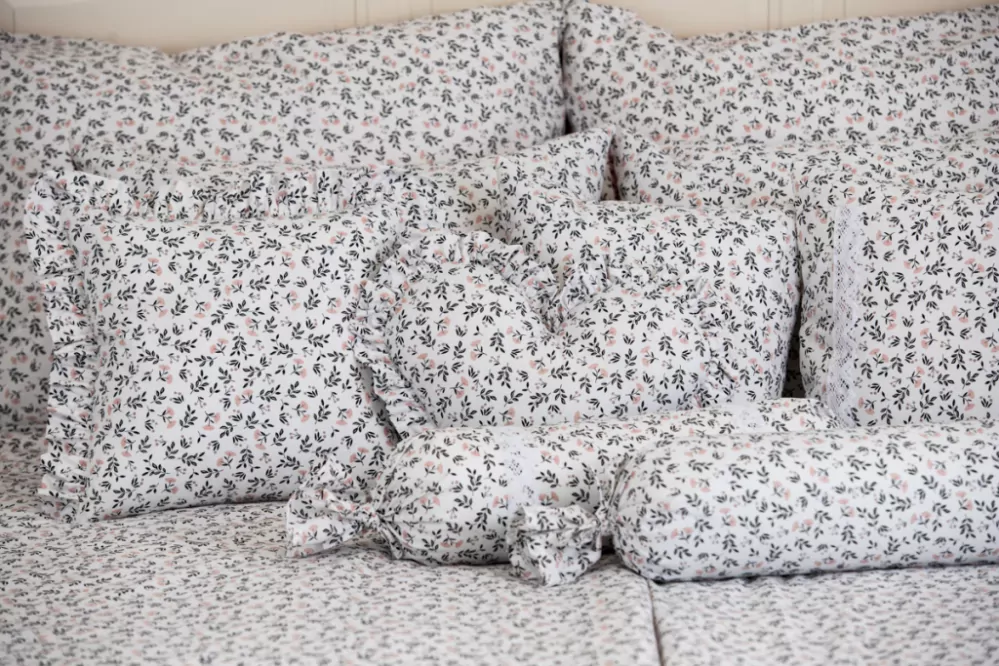 Bavlněný povlak váleček s krajkou HERBARIUM bílé - 50/15