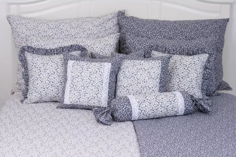 Bavlněné povlečení KYTIČKA modrá pozitiv/negativ - 200/200 + 2ks 70/90