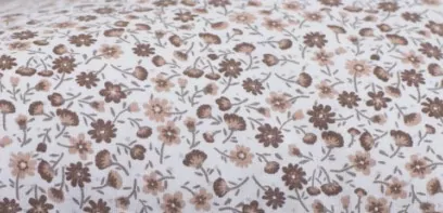 Bavlněné povlečení HNĚDÁ KYTIČKA negativ/pozitiv - 220/200 + 2ks 70/90