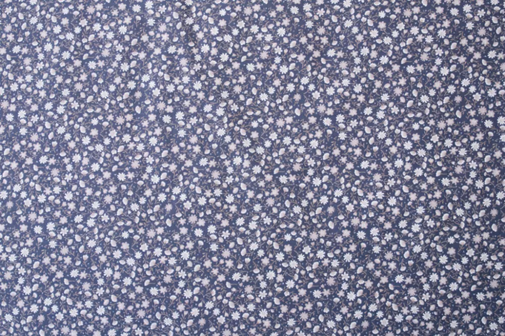 Krepové povlečení MODRÉ KYTIČKY negativ/pozitiv - 200/200 + 2ks 70/90