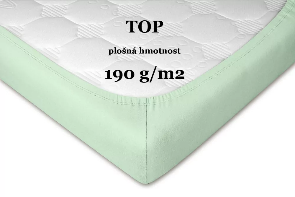 Prostěradla jersey mentol - 70/140/10