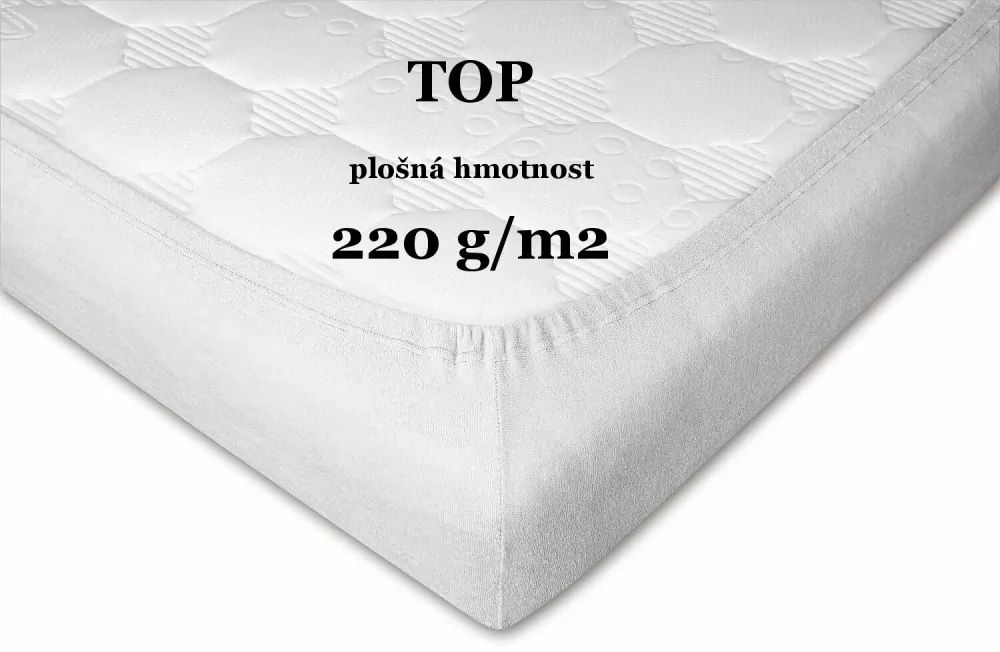 Prostěradla froté - stříbrná - 200/220/20