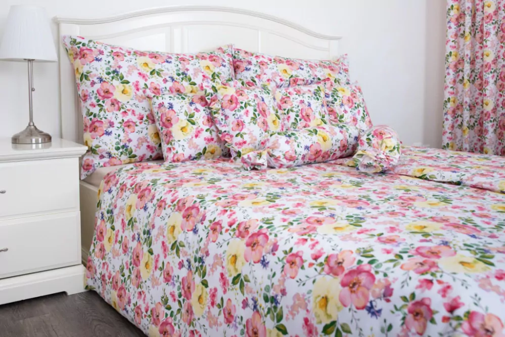 Bavlněné povlečení ČAJOVÁ RŮŽE - 200/200 + 2ks 70/90