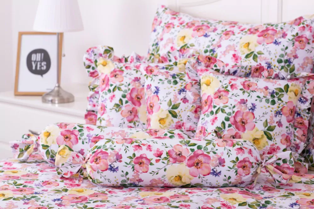 Bavlněné povlečení ČAJOVÁ RŮŽE - 240/220 + 2ks 70/90