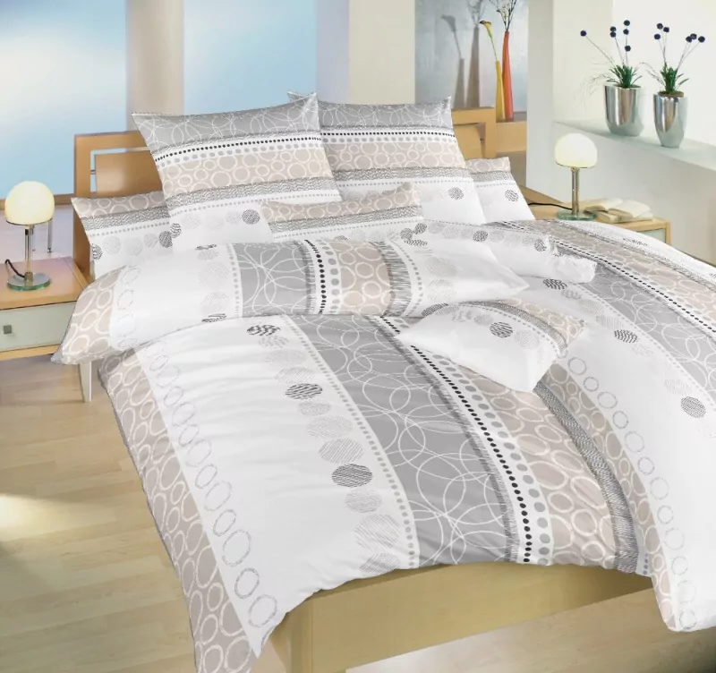 Povlečení krep Ateliér béžový - 1x 240/200, 2x 70/90