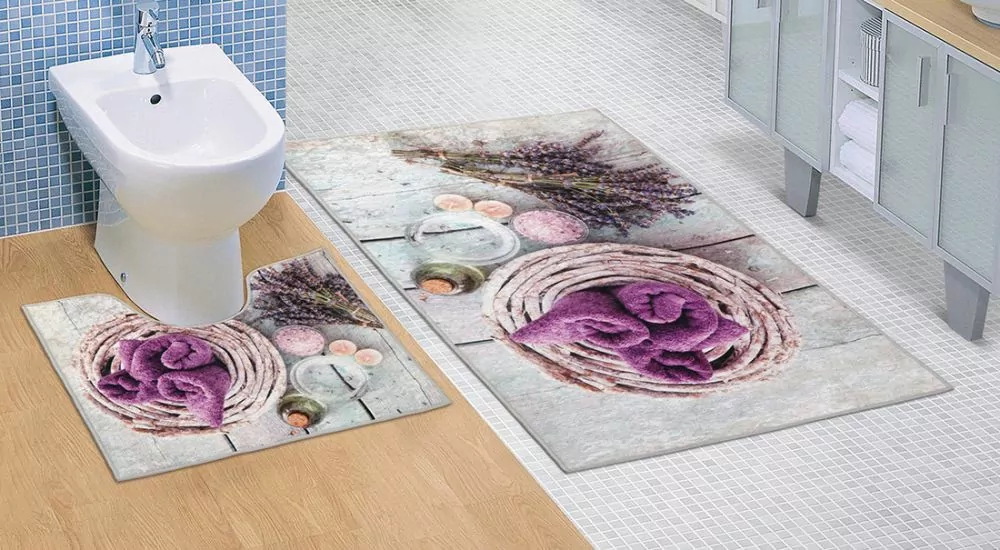 Koupelnová a WC předložka Levandule 3D