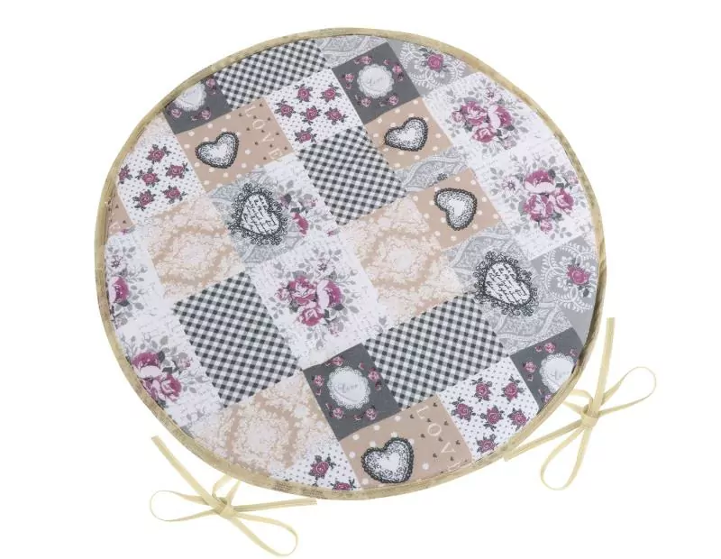 Sedák kulatý hladký DITA 408 - Patchwork love
