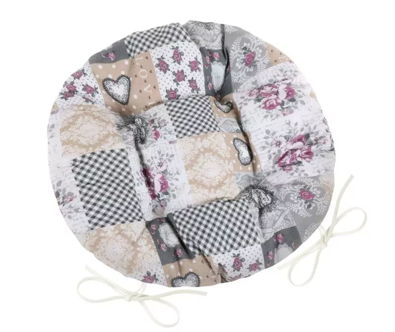 Sedák kulatý prošívaný DITA 408 - Patchwork love