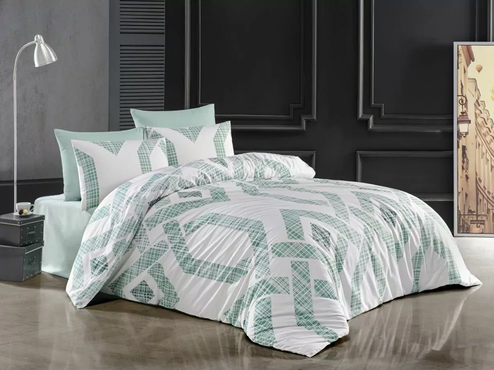 Bavlněné povlečení DELUX NEVADA zelené - 140x200 + 70x90