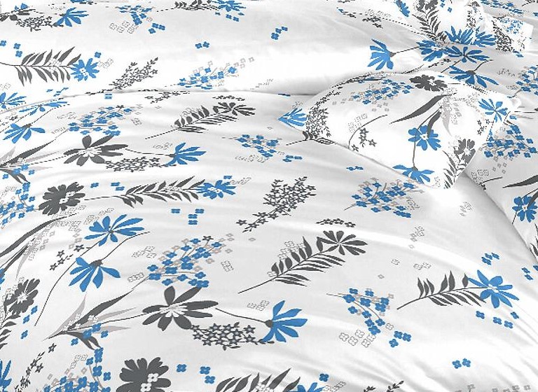 Metráž krep Agáta denim na bílém