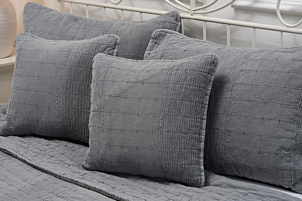 Bavlněný povlak STONEwashed šedá - 40/40 cm