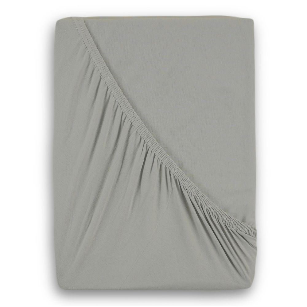Jersey napínací prostěradlo s lycrou 90x200x25cm - světle šedé
