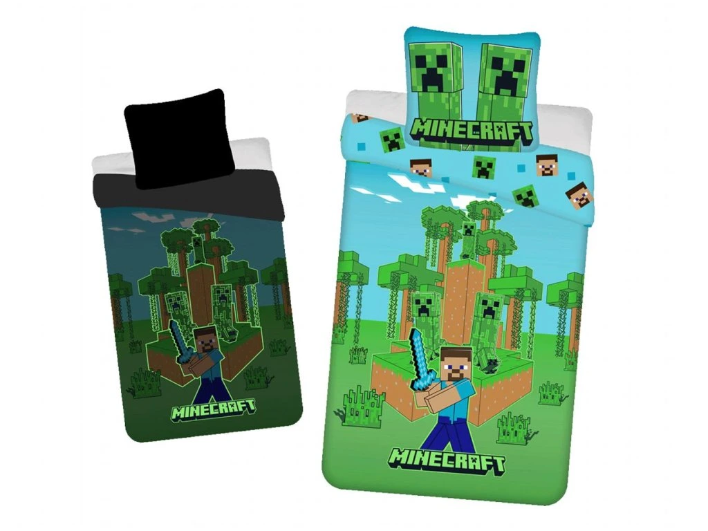 Povlečení bavlna Minecraft Jungle Fight svítící efekt 140x200, 70x90 cm