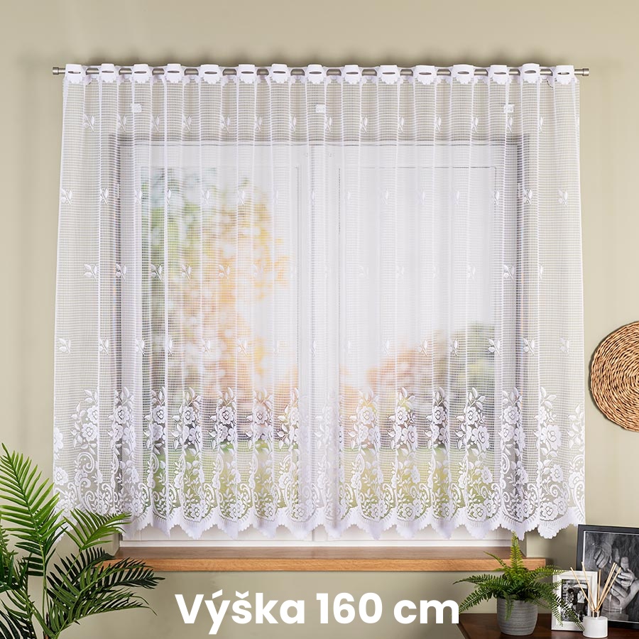 Žakárová záclona metráž SÁRA, výška 160cm