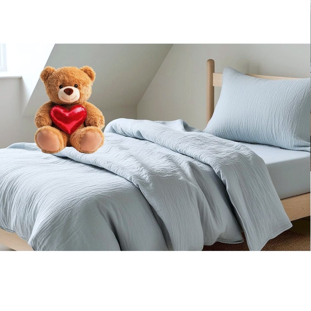 Mušelínové povlečení do postýlky Modré 100×135 + 45×60 cm