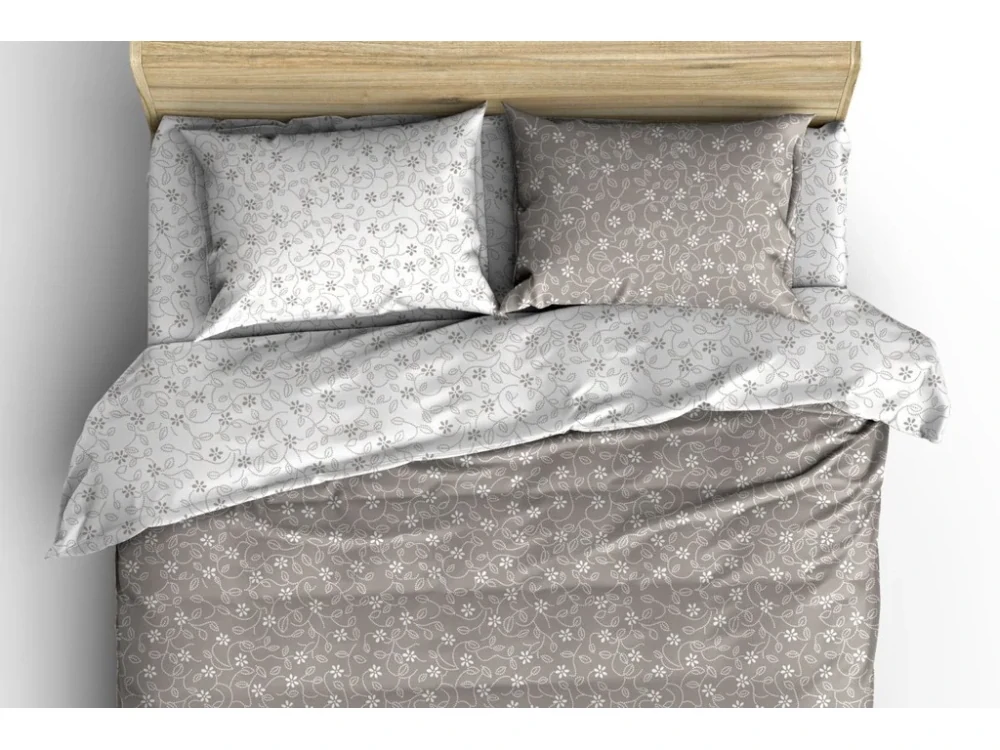 Flanelové povlečení Stickerei grey