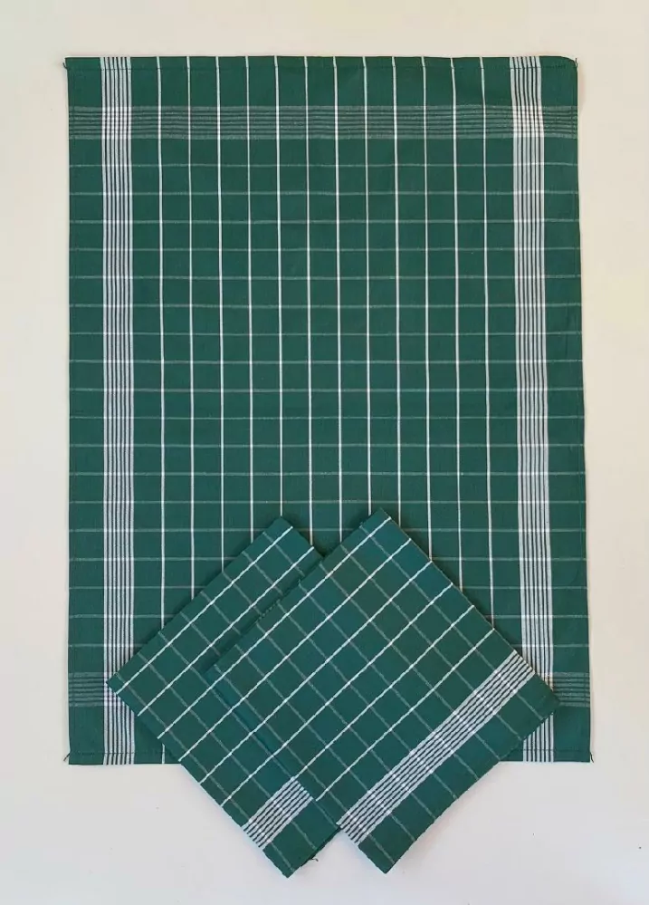 Utěrky Pozitiv vánoční zelená/bílá - 3 ks