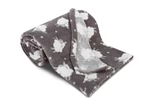 Dětská deka mikroflanel - Ovečky tmavě šedé 100x150 cm