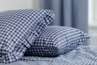 Krepový povlak kanýr MODRÁ KOSTIČKA pozitiv - 1x 40/40