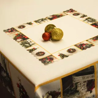 Vánoční ubrusy - Adventní čas smetanová