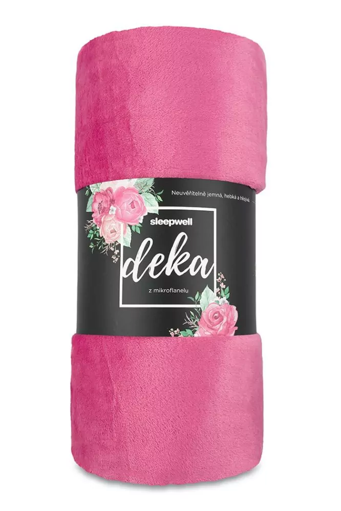 Deka mikroflanel SLEEP WELL 150x200 - růžová