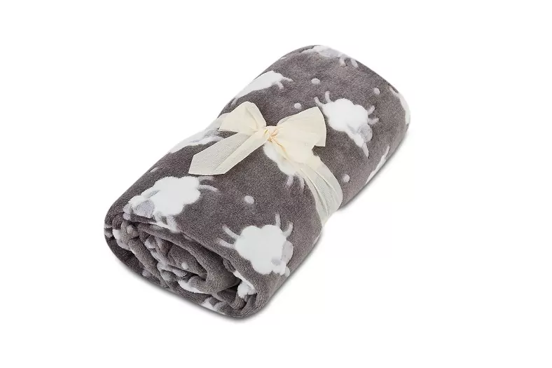 Dětská deka mikroflanel - Ovečky tmavě šedé 100x150 cm