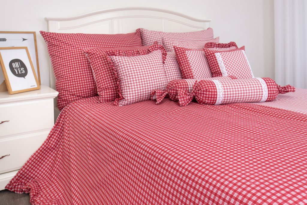 Krepový povlak ČERVENÁ KOSTIČKA negativ/pozitiv - 1x 70/90