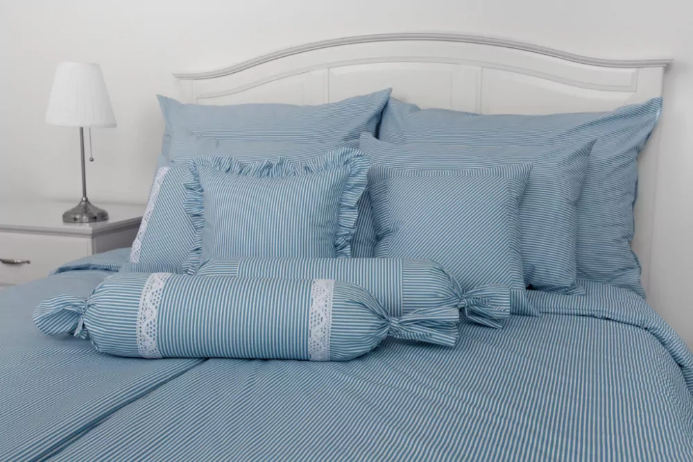 Bavlněné povlečení MODRÝ PROUŽEK drobný - 1x 140/220 + 1x 70/90