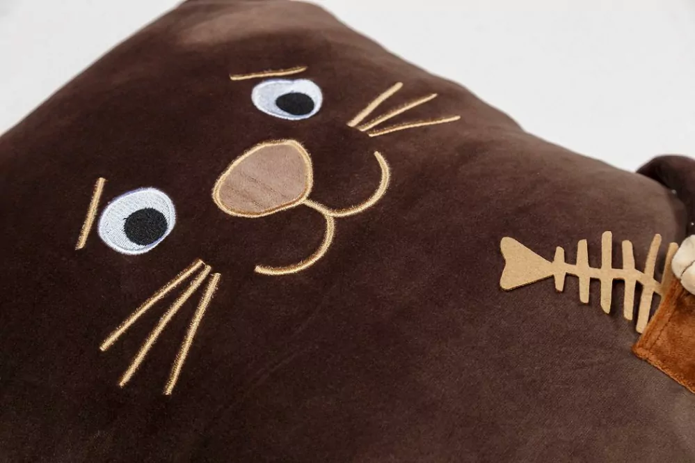 Plyšák - polštářek z mikrospandexu - KOCOUREK velký