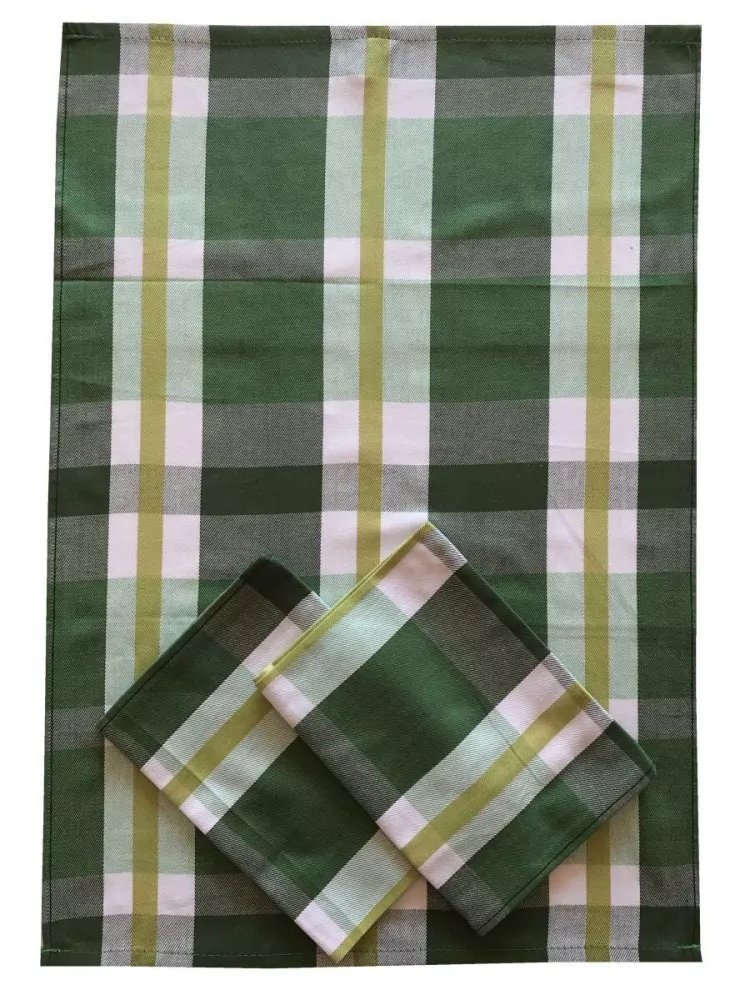 Utěrka Bavlna Extra savá 50x70cm Zeleno-žlutý pruh 3 ks