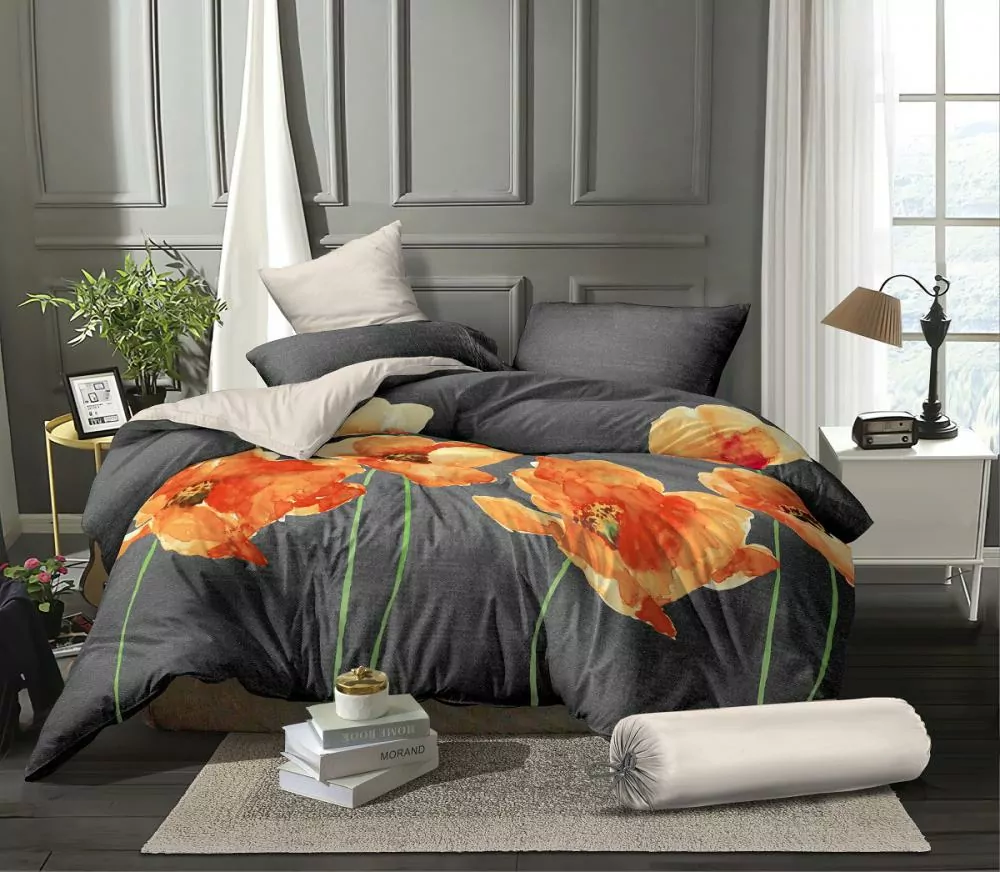 Povlečení mikroflanel VLČÍ MÁKY - 70x90 + 140x200 cm