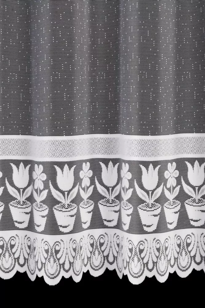 Metráž vitrážová záclona Kytice