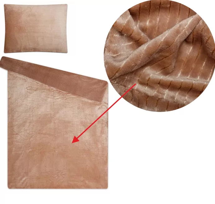 Povlak na polštářek mikroflanel - LESKLÝ PROUŽEK sv. čoko - 40/40