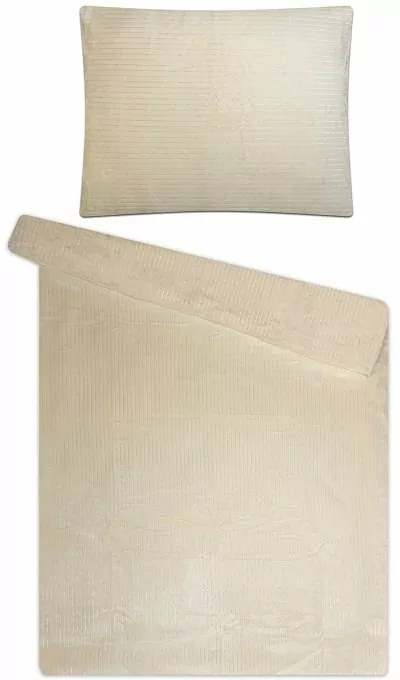 Povlak na polštářek mikroflanel - LESKLÝ PROUŽEK smetanový - 40/40