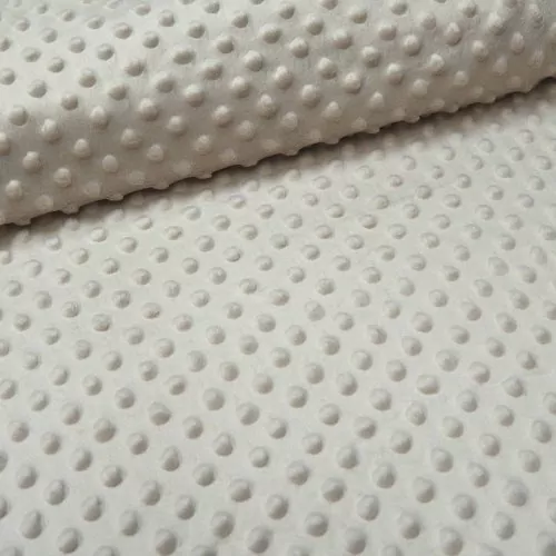 Metráž dekorační látka - Minky puntíky béžové