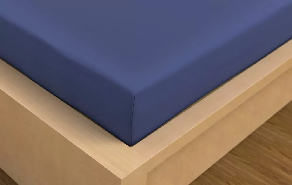 Saténové prostěradlo LUXURY COLLECTION tm. modré - 200/220 cm
