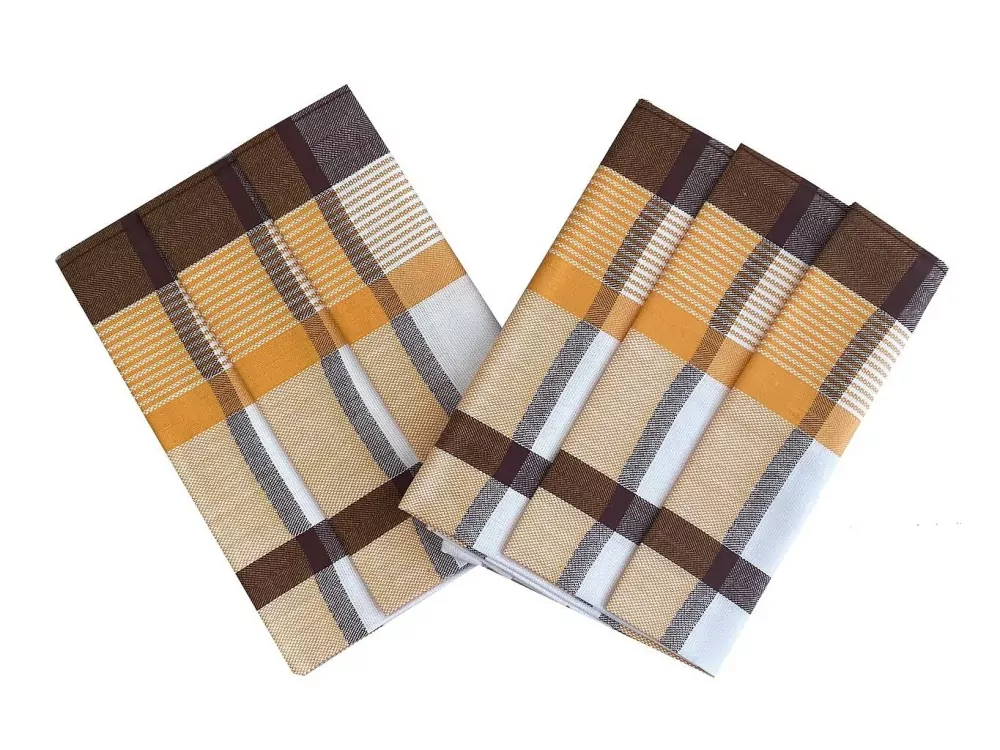 Utěrka Bavlna Extra savá 50x70cm velké Káro oranžové - 3ks